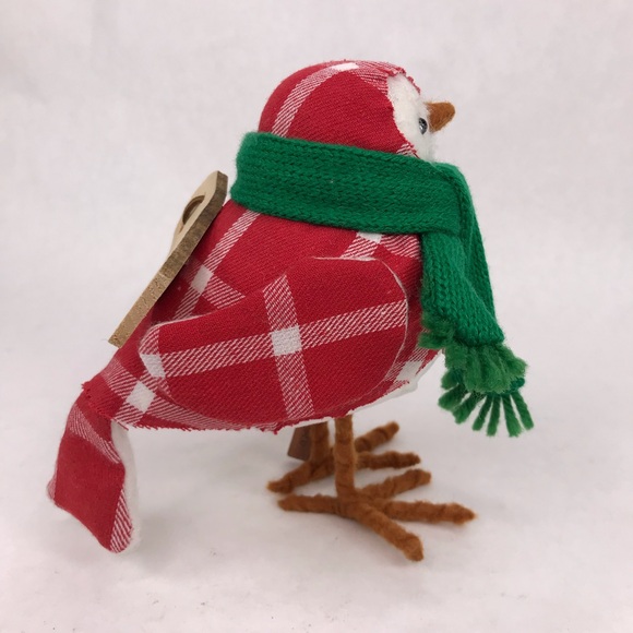 Target Spritz Feathery Friends Bird 2018 Toby Red Plaid Green Scarf Sled - Picture 3 of 9